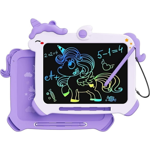 Unicorn LCD Writing Tablet for Kids, 8.5-inch Mess-Free Drawing Pad, Eye Protection Screen, Reusable Doodle Board, Perfect Travel Toy for 3-7 Year Olds (Alternative to Boogie Board)