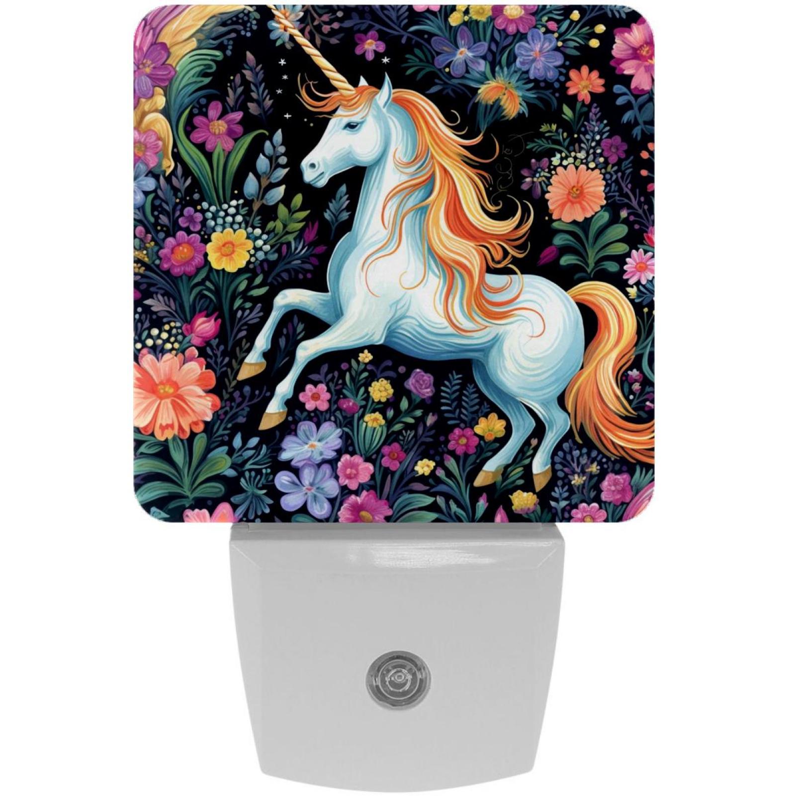 Unicorn LED Square Night Lights Bright and Compact Bedroom or