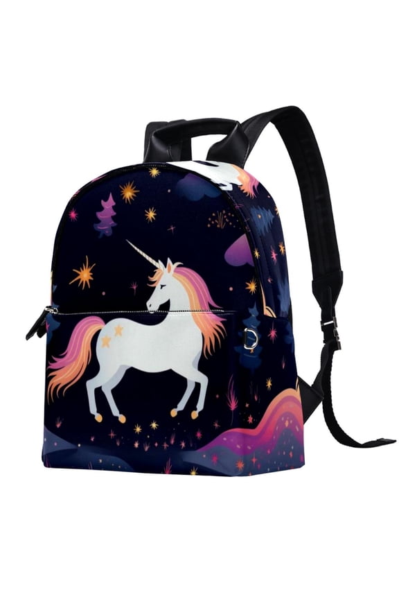Unicorn Leather Backpack Travel Bag with Adjustable Shoulder Straps, Large Capacity, Printed Design, Lightweight for Men Women Teens Work School Camping - Cute Backpacks