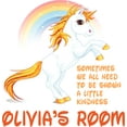 thumbnail image 1 of Unicorn Little Kindness Quote Cartoon Customized Wall Decal - Custom Vinyl Wall Art - Personalized Name - Baby Girls Boys Kids Bedroom Wall Decal Room Decor Wall Stickers Decoration Size (40x40 inch), 1 of 1