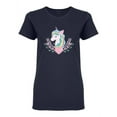 thumbnail image 1 of Unicorn Love Heart Shaped T-Shirt Women -Image by Shutterstock, Female x-Large, 1 of 2