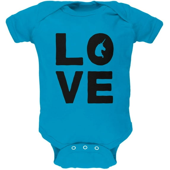 Unicorn Love Soft Baby One Piece Turquoise 12-18 M