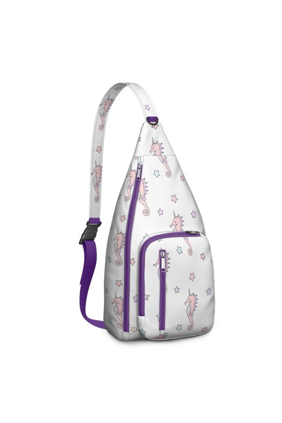 Unicorn Magic Sling Backpack&nbsp;- Shimmering Mythical Horse Design Crossbody Shoulder Bag with USB Charging Port for Tech Essentials