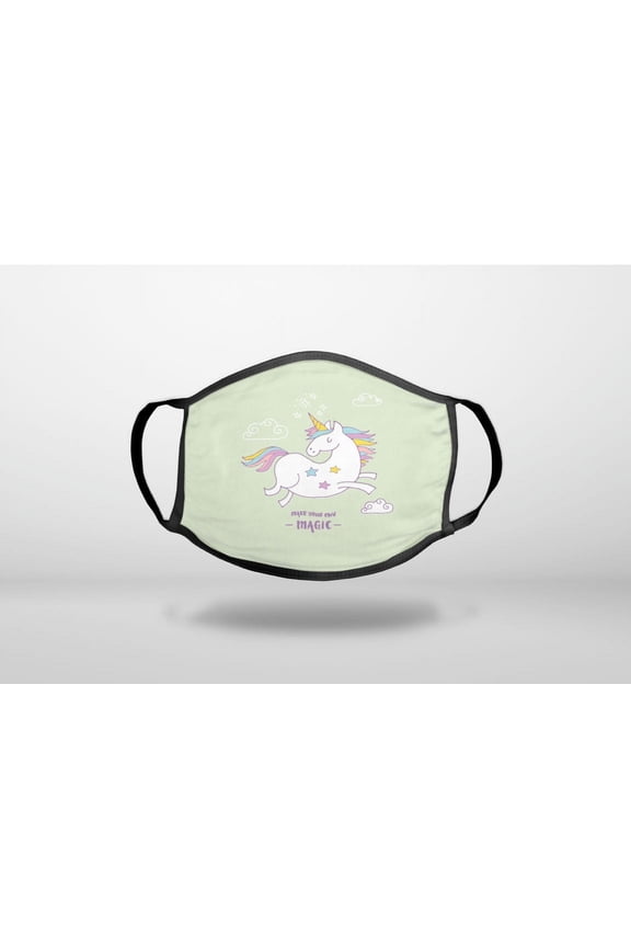 Unicorn - Make Your Own Magic - 3-Ply Reusable Soft Cloth Face Covering, Unisex, Cotton Inner Layer