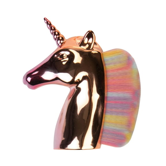 Unicorn Makeup Brush Rose Gold Cosmetic Brush Rainbow Color Makeup Supplies for Women Girls Ladies (Golden)