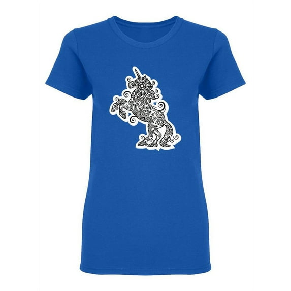 Unicorn Mandala Design Shaped T-Shirt Women -Image by Shutterstock, Female XX-Large
