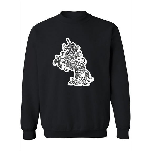 Unicorn Mandala Sweatshirt Women -Image by Shutterstock, Female 3X-Large