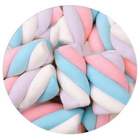 Unicorn Marshmallow Twists, 8.8 Oz. Bag, Purple, Pink, White, Blue Bulk Marshmallows, The Hampton Popcorn & Candy Company (Pack of 1)