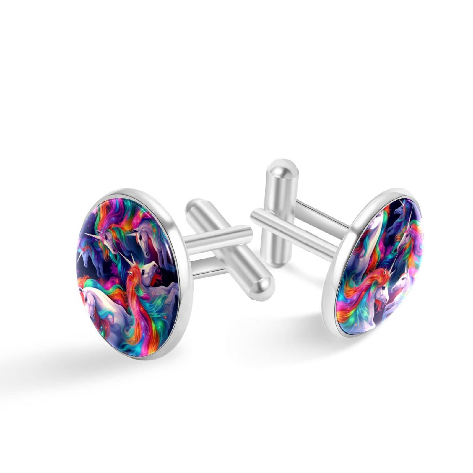 Unicorn Men's Cufflink Set in Stainless Steel for Formal Attire and ...
