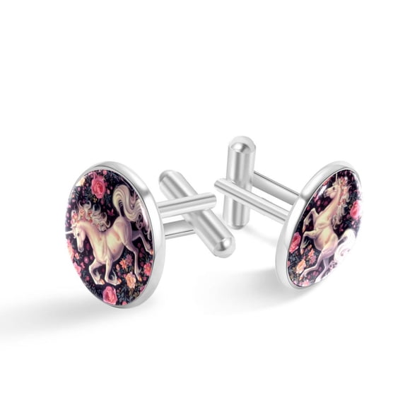 Unicorn Men's Stainless Steel Cufflinks for Suits and Dress Shirts Ideal for Formal and Business Occasions