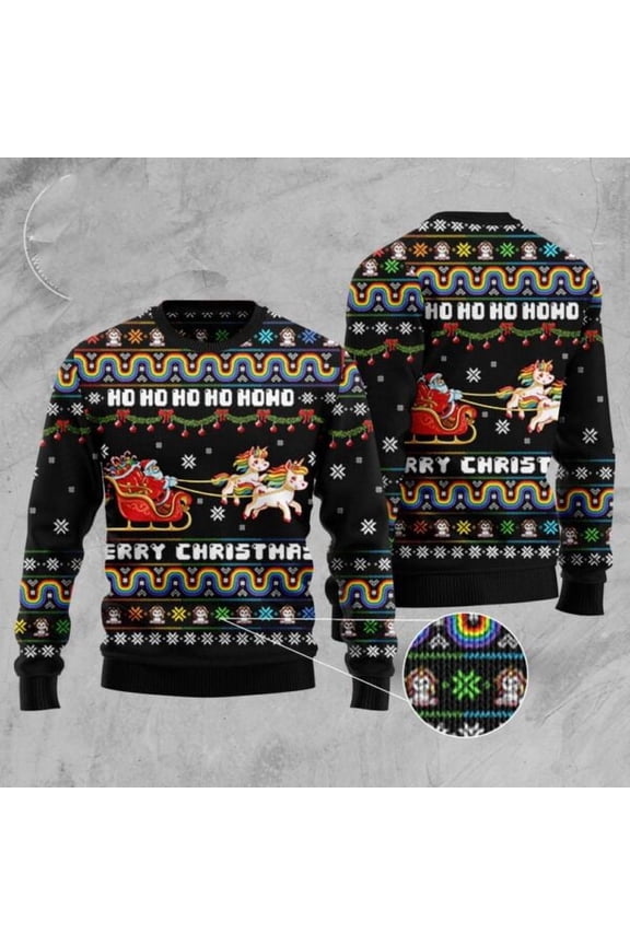 Unicorn Merry Christmas 3D Christmas Sweater, Christmas Sweater, 3D Sweater, Funny Xmas Sweaters
