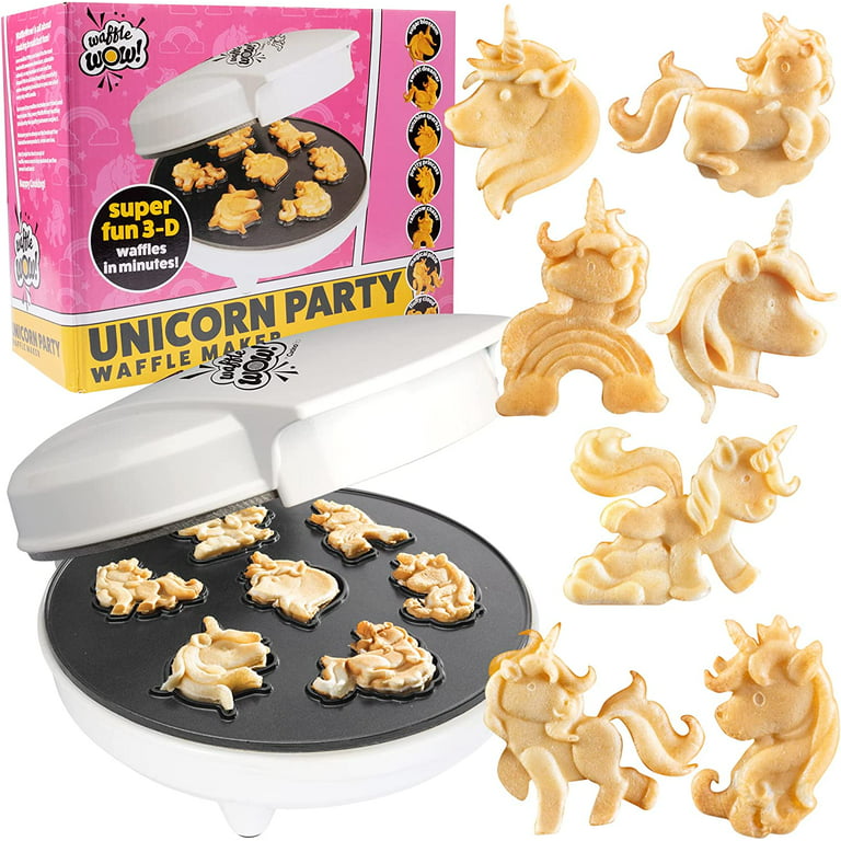 Unicorn Mini Waffle Maker- Creates 7 Different Unicorn Animal Shaped  Waffles in Minutes- A Fun and Cool Magical Breakfast for Kids & Adults -  Electric
