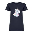 thumbnail image 1 of Unicorn Mystery Rainbow Horn Shaped T-Shirt Women -Image by Shutterstock, Female Medium, 1 of 2