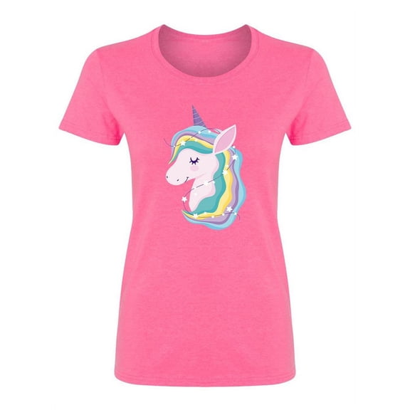 Unicorn Mystery Rainbow Mane Shaped T-Shirt Women -Image by Shutterstock, Female x-Large