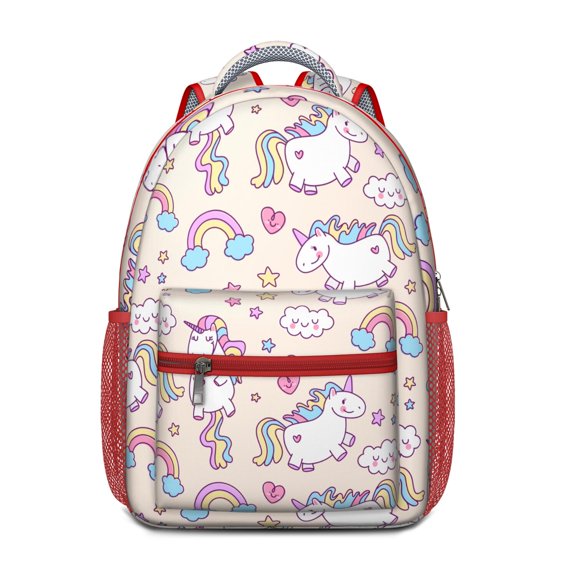 Unicorn & Mystical Forest Backpack - Durable Waterproof Student Bag with Breathable Mesh Straps & Spacious Main Compartment