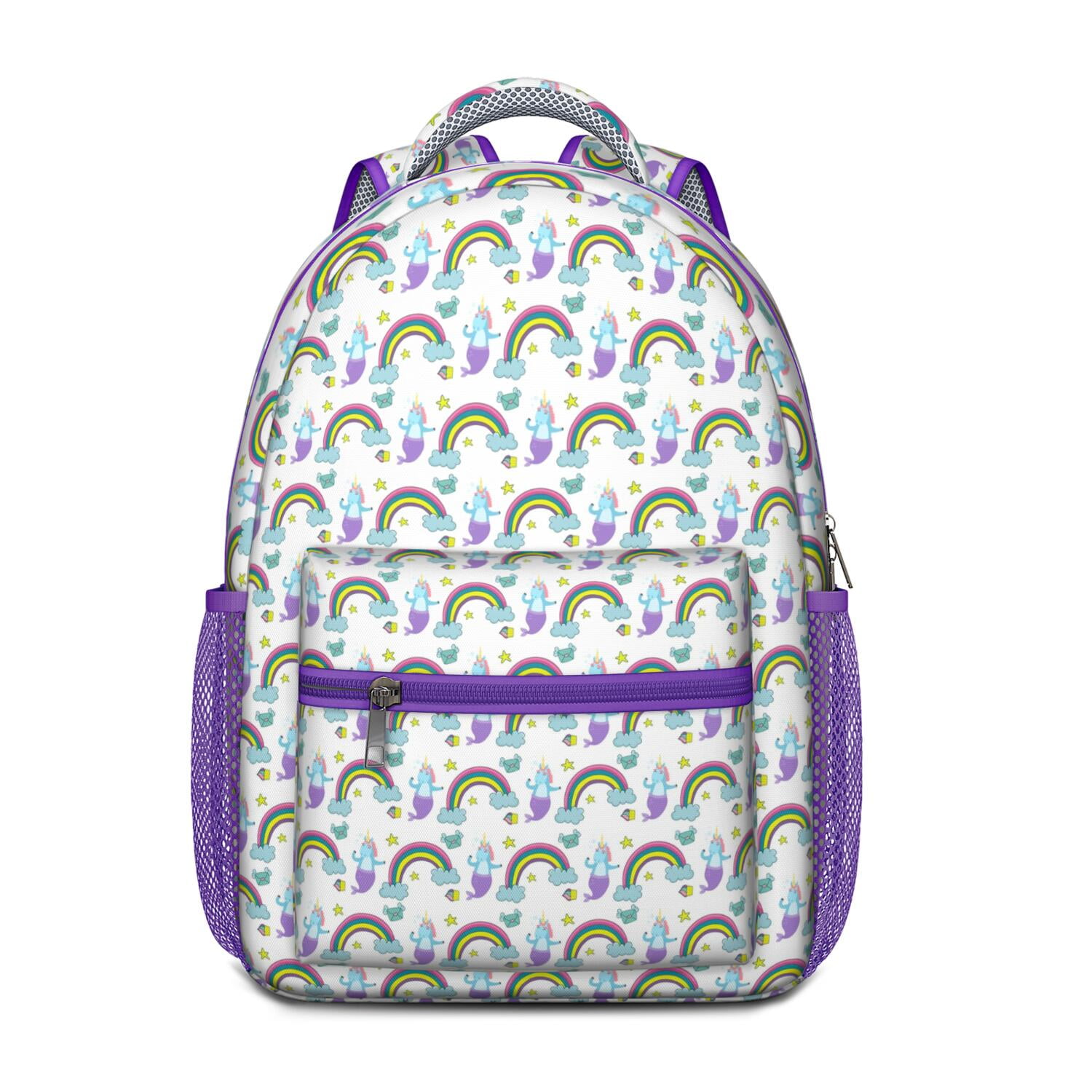 Unicorn & Mystical Forest Backpack - Durable Waterproof Student Bag with Breathable Mesh Straps & Spacious Main Compartment