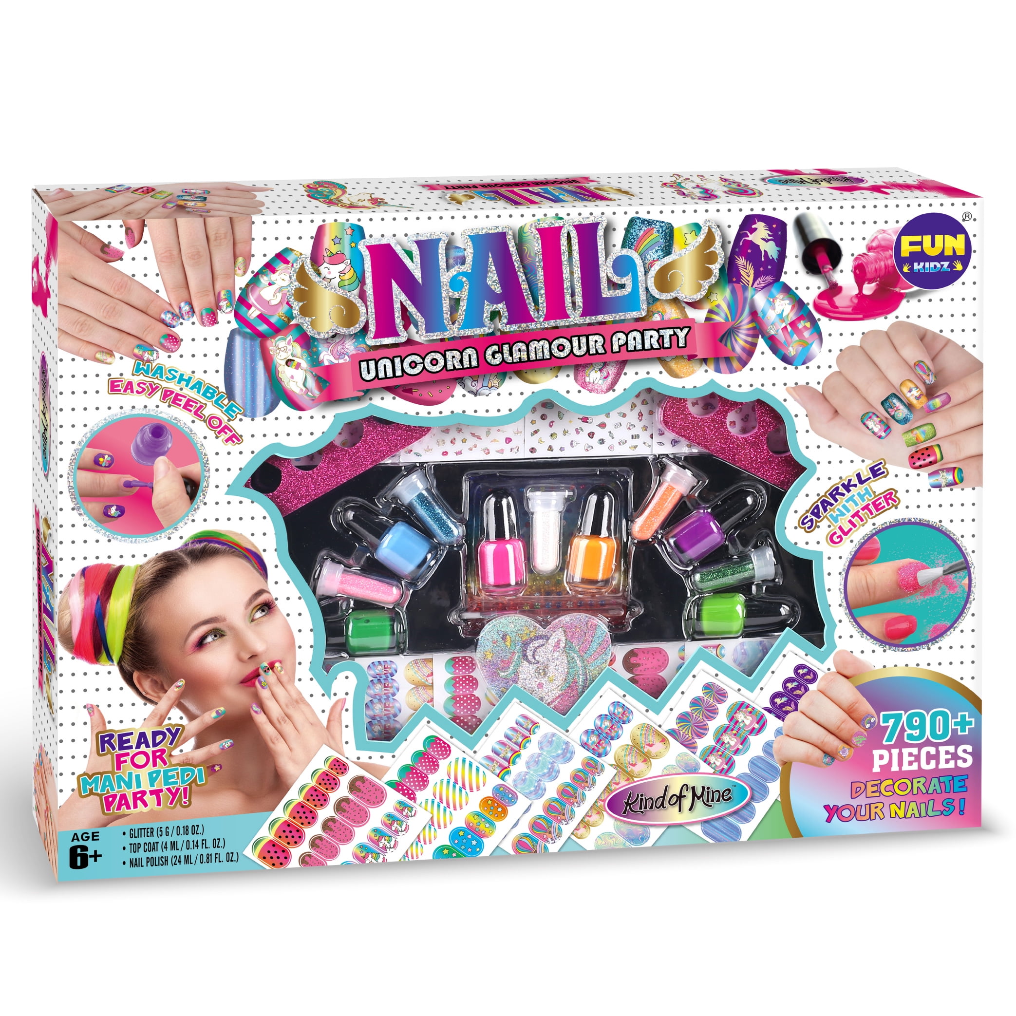 Kids Nail Polish Set for Girls, Kids Nail Kit for Girls Ages 7-12