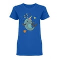thumbnail image 1 of Unicorn Narwhal Fantasy Creature Shaped T-Shirt Women -Image by Shutterstock, Female Medium, 1 of 2