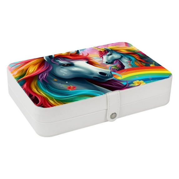 Unicorn Necklace Organizer, Bracelet Holder, and Jewelry Boxes - Portable PU Leather with Removable Compartment