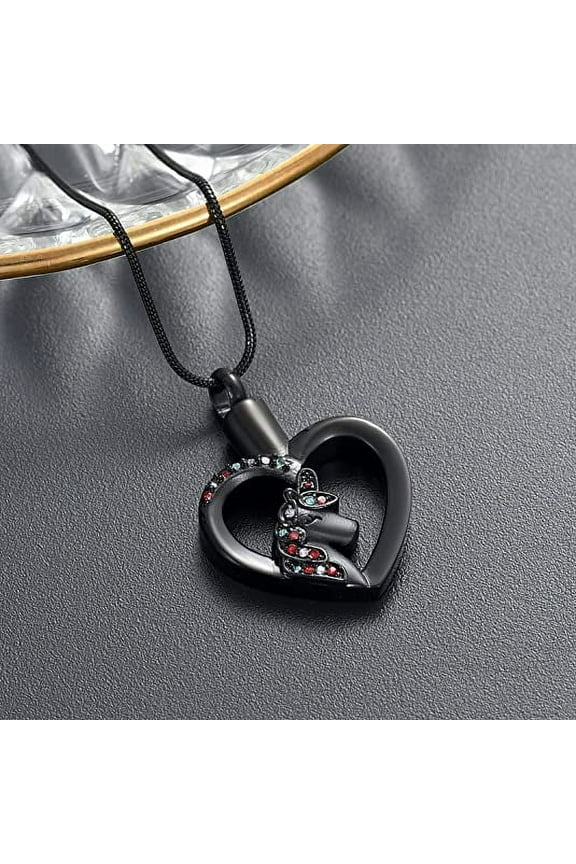 Unicorn Urn Necklace for Ashes Heart Cremation Jewelry for Women Stainless Steel Memorial Necklaces Keepsake Jewelry for Human Pet Ashes Pendant with Fill Tool