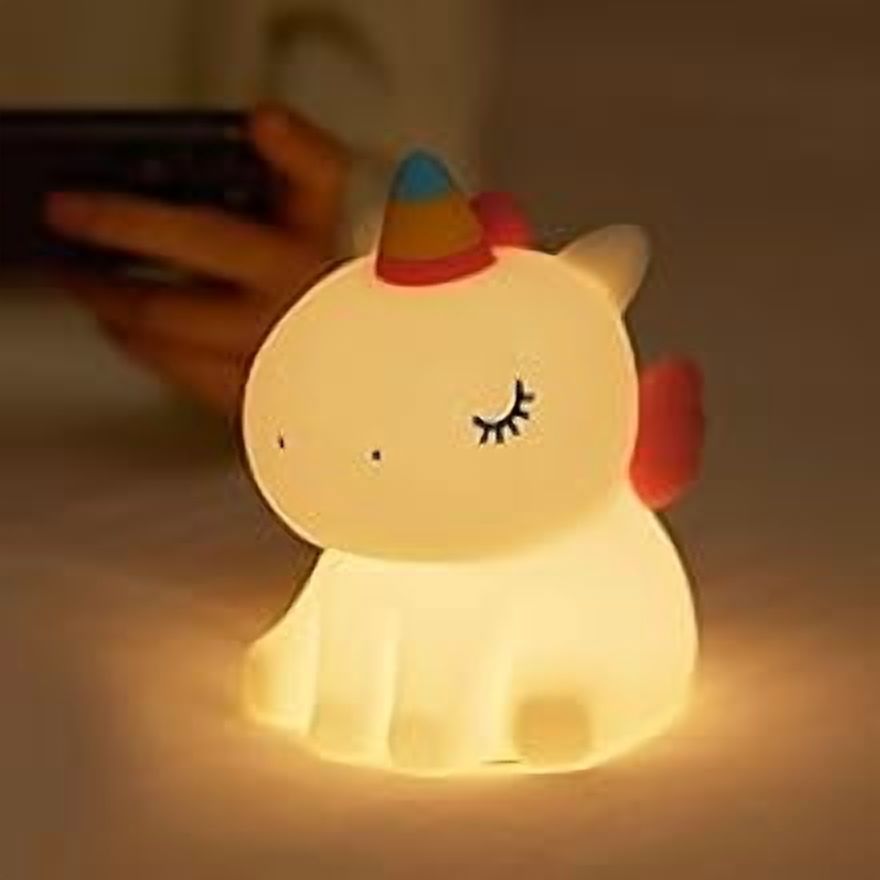 Unicorn Night Light for Kids, Cute Silicone Baby Nursery Night Light Dimmable LED Unicorns Lamp Rechargeable Bedside Lamp Nightlight Unicorn Toys for Girls Toddler Women Gifts Bedroom Kids Room Decor
