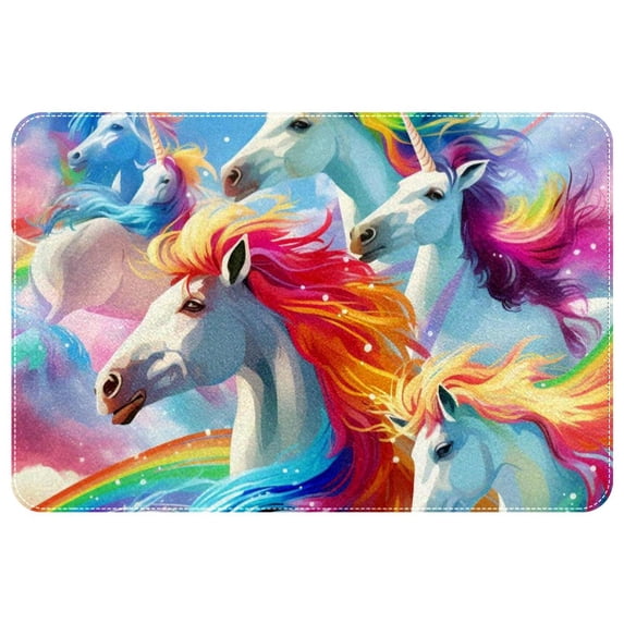 Unicorn Non-Slip Polyester Door Rug Chair Mat Kitchen Rugs, Machine Washable