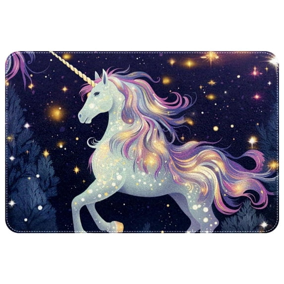 Unicorn Non-Slip Polyester Door Rug, Machine Washable Door Carpet, Bath Rugs