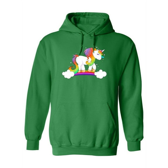 Unicorn On A Rainbow Hoodie Women -SPIdeals Designs, Female Medium