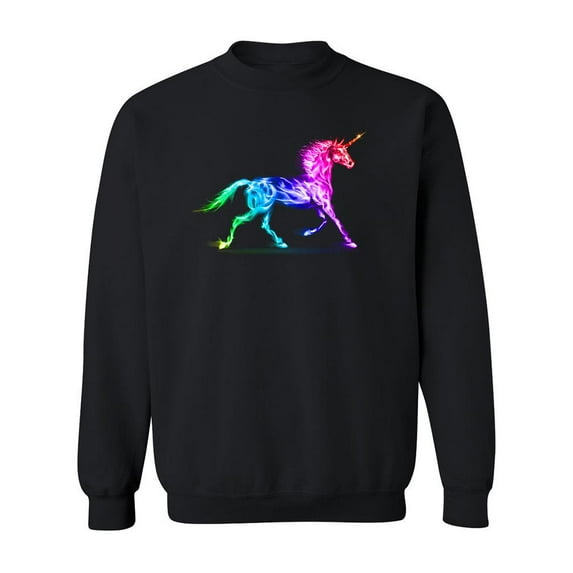 Unicorn On Multicolor Fire  Sweatshirt Men -Image by Shutterstock, Male Large
