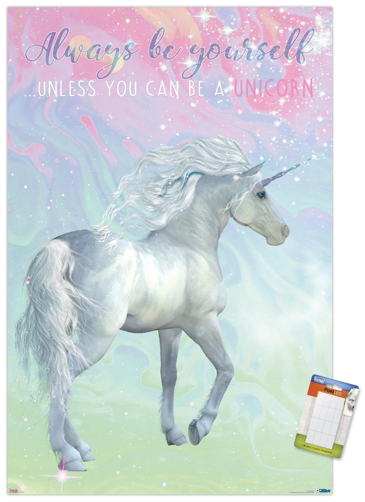 Unicorn On Pastels Wall Poster, 14.725" x 22.375"