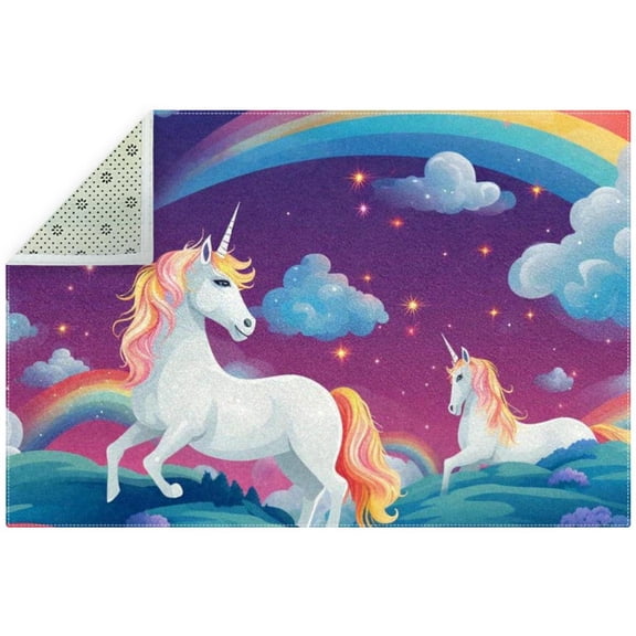 Unicorn Outdoor Polyester Floor Mat Rug for Patio and Deck - Weatherproof and Durable Welcome Mat - Easy to Clean - 6x9 ft Rectangular Area Rug for Outdoor Decor