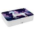 thumbnail image 1 of Unicorn PU Leather Necklace Organizer Jewelry Boxes Display Case with Removable Compartment, Portable, 1 of 6