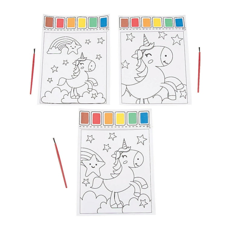 2 Pack Paint by Numbers for Kids Unicorn,Diy Kids Paint by Number,Acrylic Water