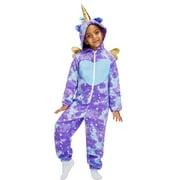 IKALI Unicorn Pajamas with Wing for Kids Animal Sleepwear Toddler Girls Flannel Romper Suit for Halloween Birthday Party Purple