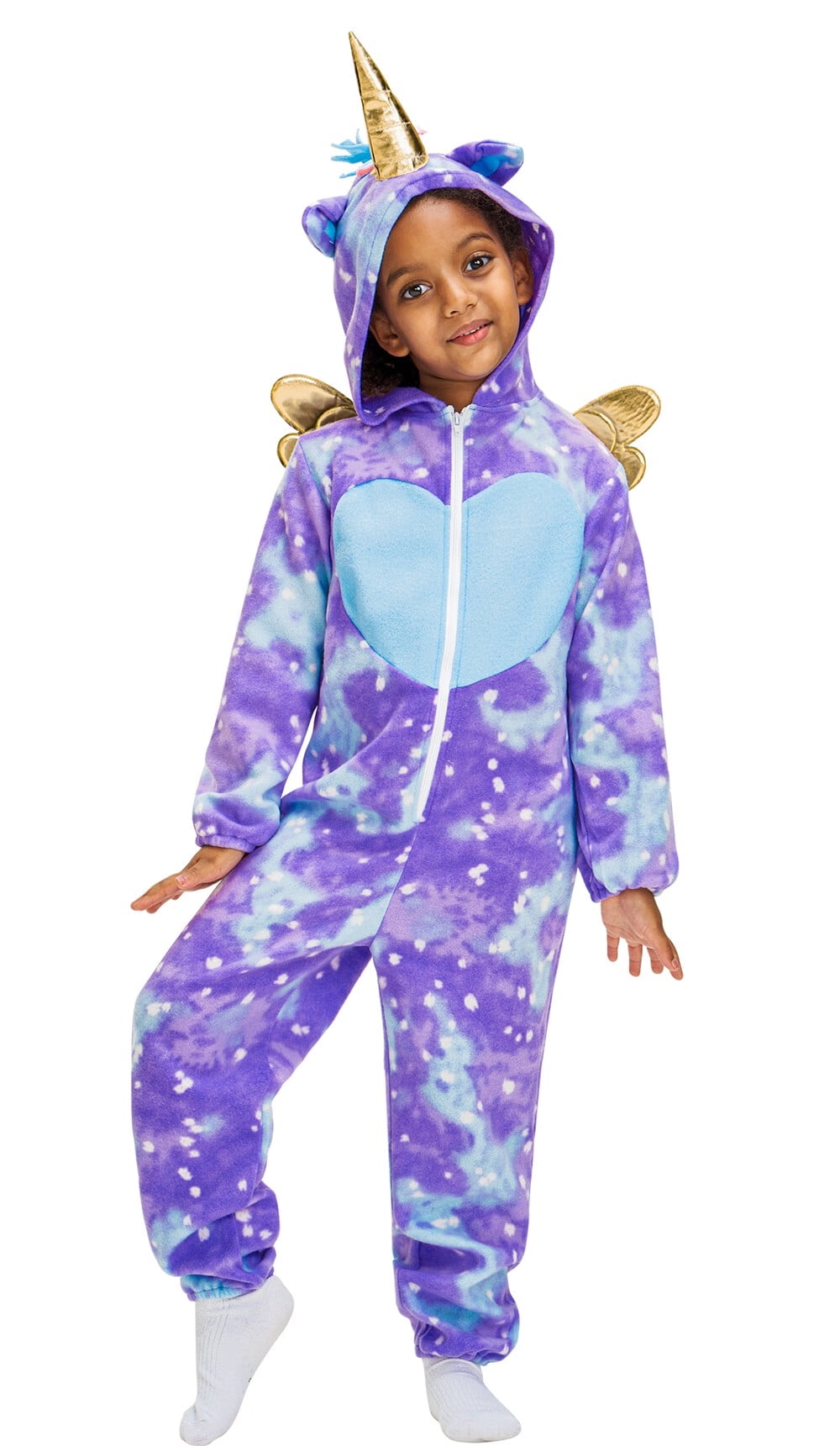 Unicorn Pajamas with Wing for Kids Animal Sleepwear Toddler Girls Flannel  Romper Suit for Halloween Birthday Party Purple 