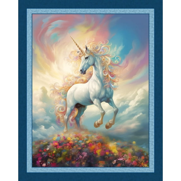 Unicorn Paradise Panel Cotton Fabric