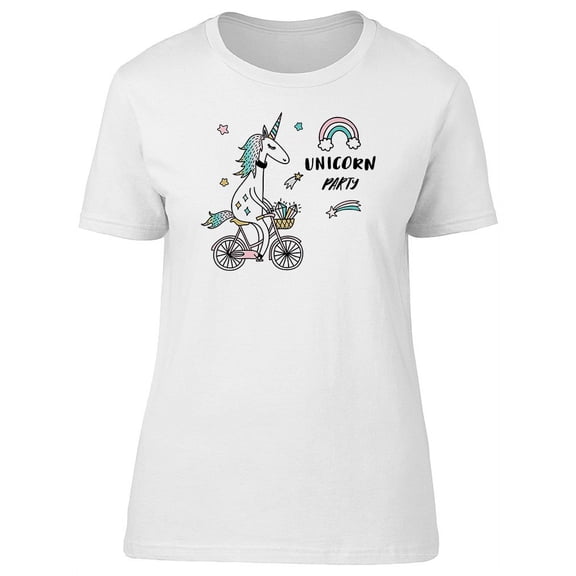 Unicorn Party Bicycle T-Shirt Women -Image by Shutterstock, Female Large