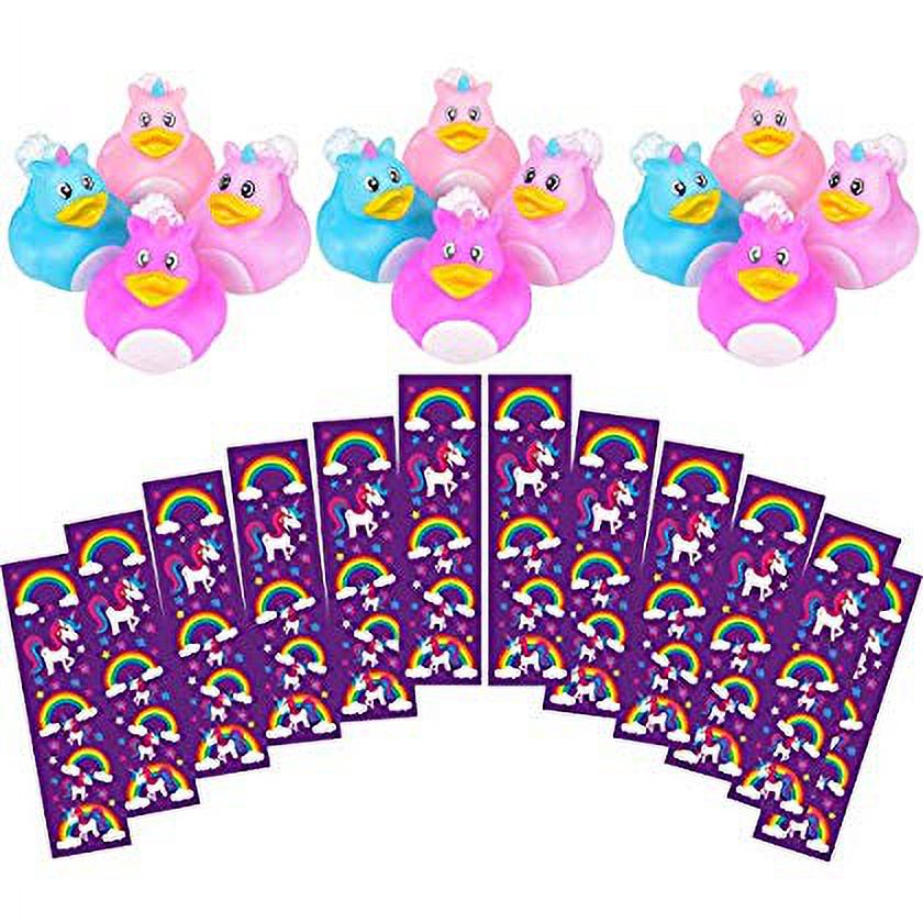 Unicorn Party Favors 24 Piece Bundle Set 12 Unicorn Rubber Ducks + 12