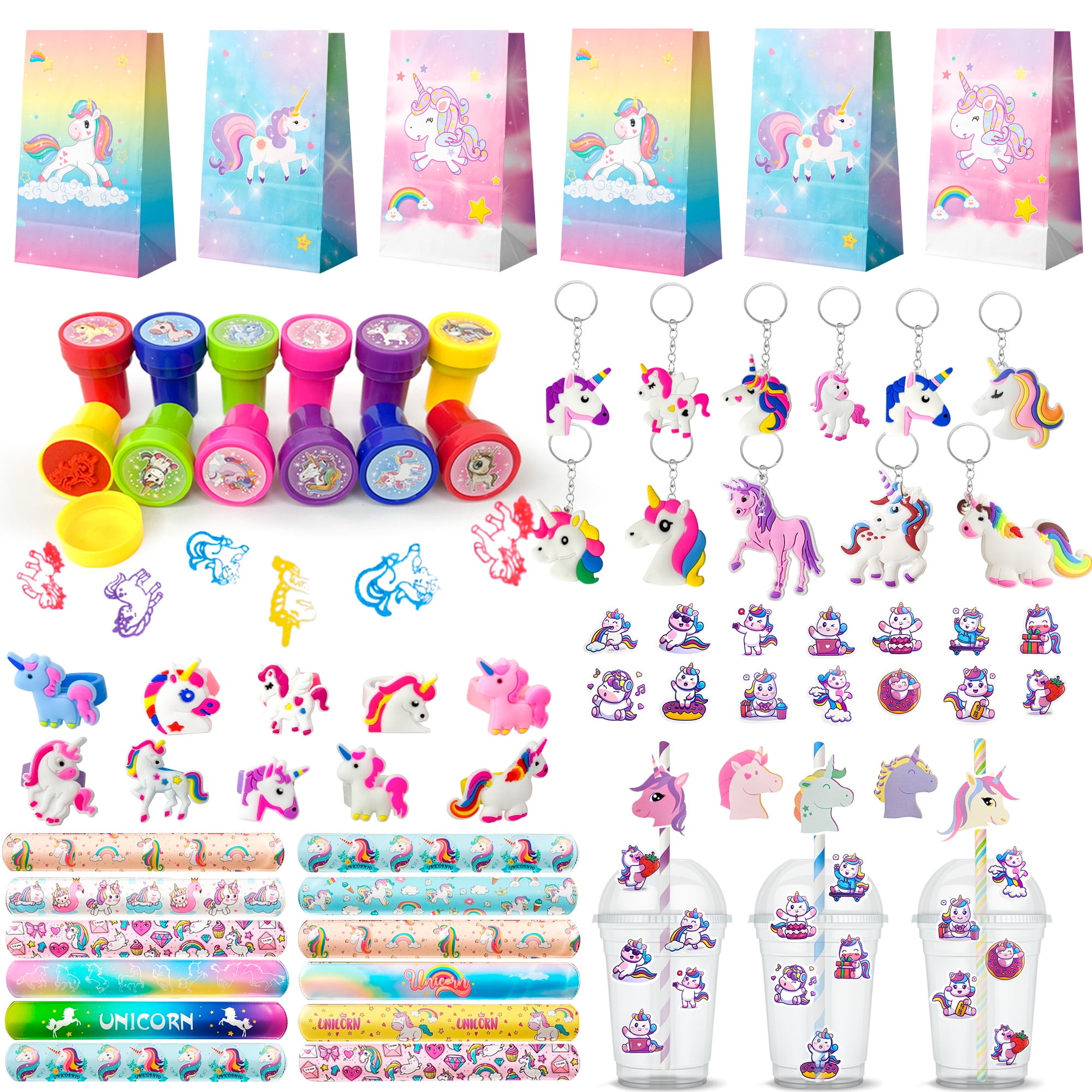 Unicorn Party Favors for Girls,134pcs Unicorn Birthday Party Favors Set