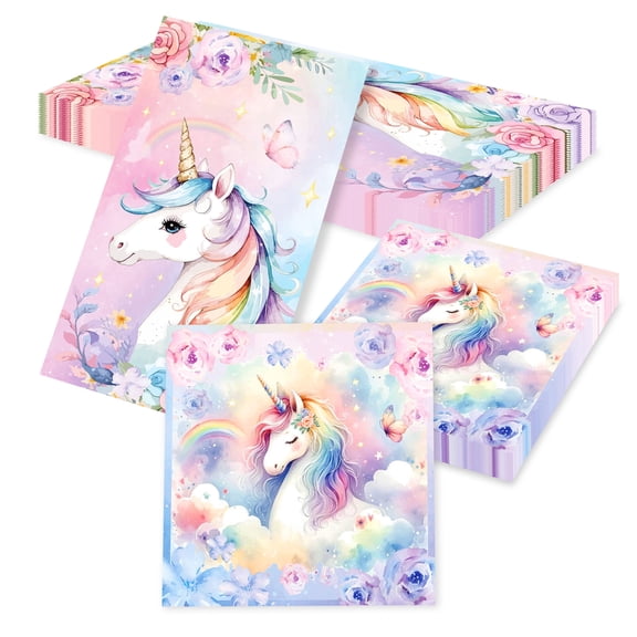Unicorn Party Napkins - Dreamy Watercolor Design Decorative & Functional Party Supplies