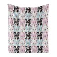thumbnail image 1 of Unicorn Party Soft Flannel Fleece Blanket, Cartoon Animal Dancing on Colorful Checkered Background Magic Fun Kids Theme, Cozy Plush for Indoor and Outdoor Use, 60" x 80", Multicolor, by Ambesonne, 1 of 5