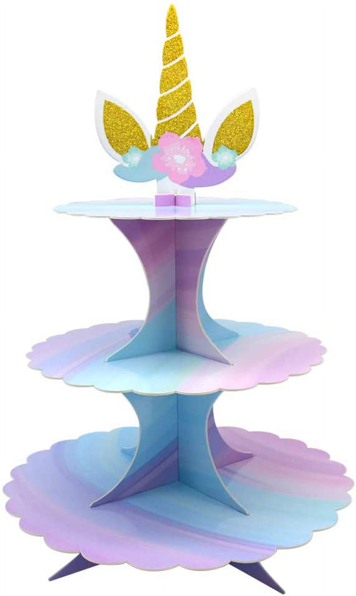 Unicorn Party Supplies Birthday Decorations 3 Tier Unicorn Cupcake