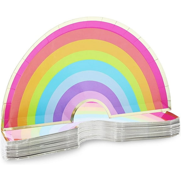 Unicorn Party Supplies, Rainbow Plates (10 x 5.5 In, 48-Pack)