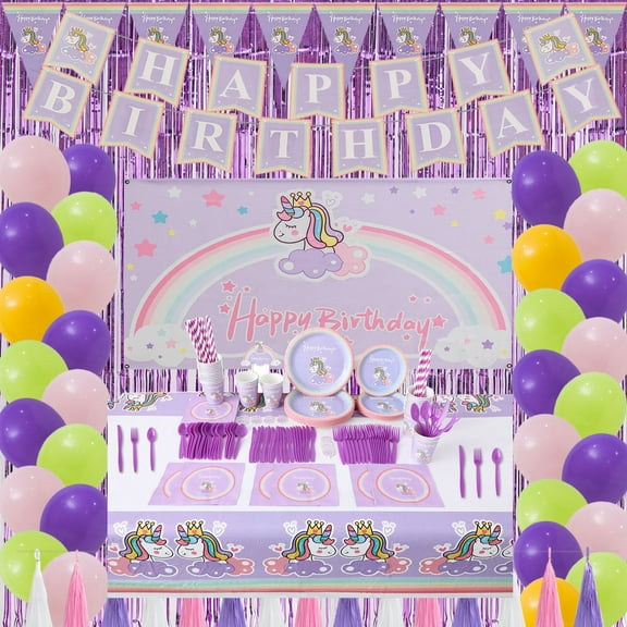 Unicorn Party Supplies for Girls Unicorn Birthday Decorations 241 Pcs