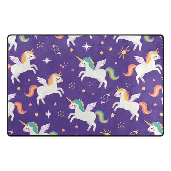 Unicorn Pattern Memory Foam Area Rug 31"x20" Non Slip, Absorbent, Fade Proof for Living Room, Bedroom, Office
