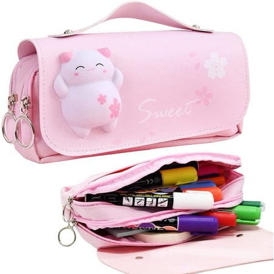 Cute Pencil Case Pencil Pouch Medium Capacity Portable Multifunction Pen  Bag With Compartments For Girls Kids Teenrainbow Unicorn