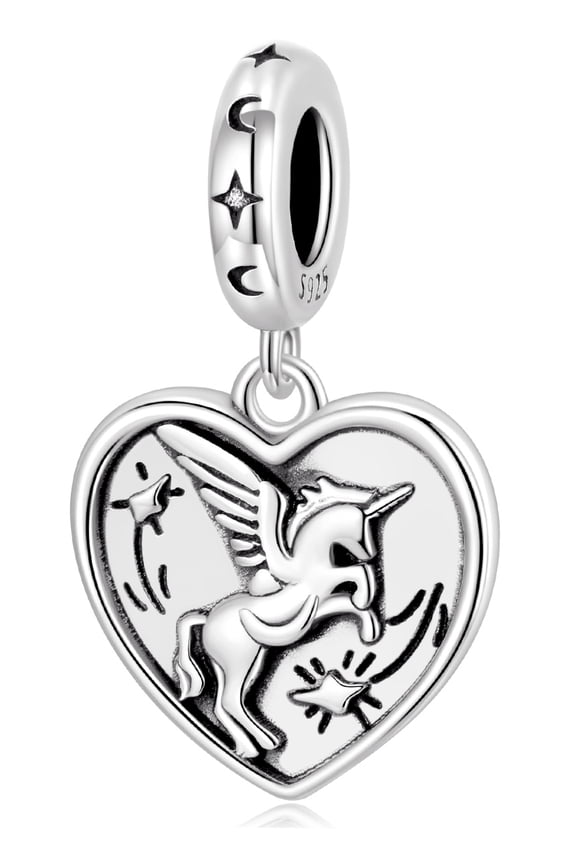 Unicorn Pendant Charm 925 Sterling Silver Charm, Gift Box Packaging