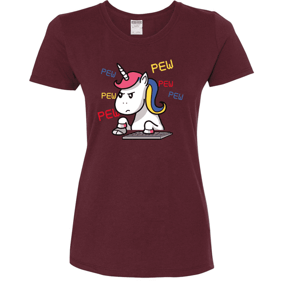 Unicorn Pew Animal Lover Womens Graphic T-Shirt