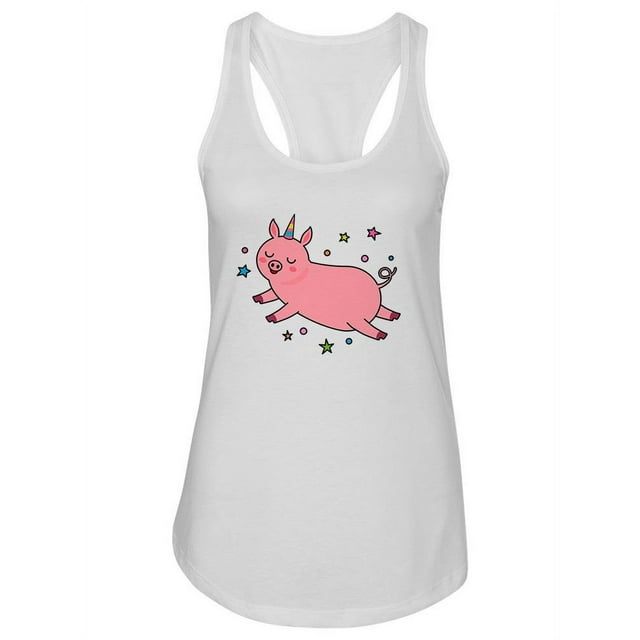 Unicorn Pig Cute Design Tank Women -Image by Shutterstock, Female Large