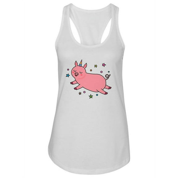 Unicorn Pig Cute Design Tank Women -Image by Shutterstock, Female XX-Large